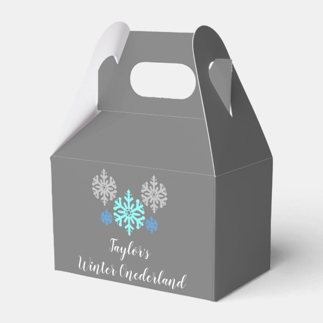 Winter Onederland 1st Birthday Favor Boxes (Front Side)