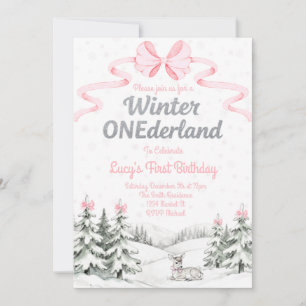 Winter Onederland 1st birthday invitation