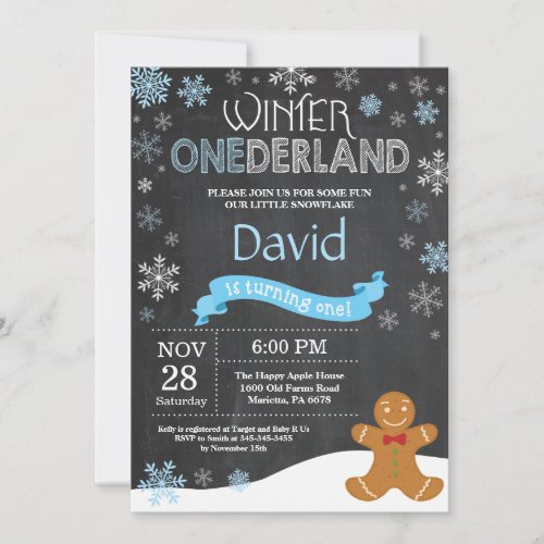 Winter Onederland 1st Birthday Invitation