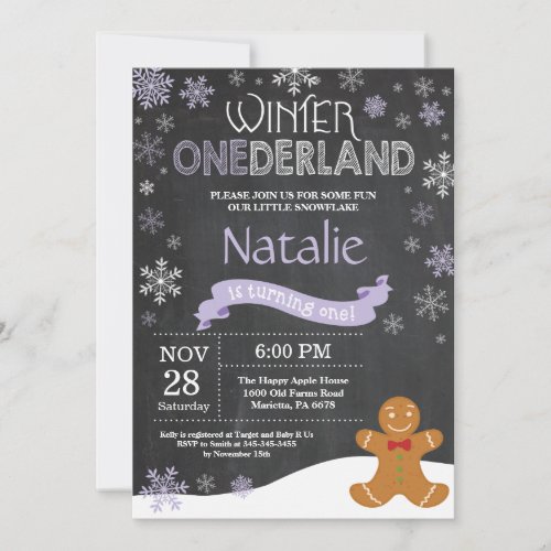 Winter Onederland 1st Birthday Invitation