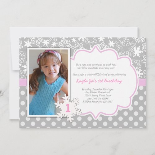 Winter ONEderland 1st birthday invitation