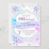 Winter ONEderland 1st Birthday Invitation (Front)