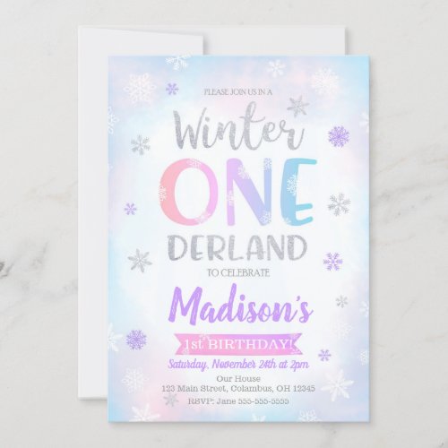 Winter ONEderland 1st Birthday Invitation