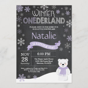 Winter Onederland 1st Birthday Invitation
