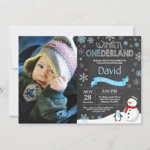 Winter Onederland 1st Birthday Invitation