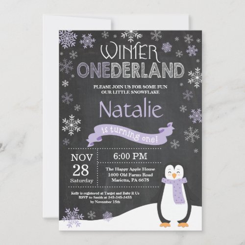 Winter Onederland 1st Birthday Invitation