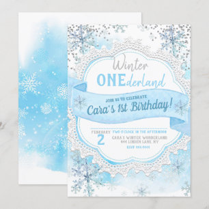 Winter ONEderland 1st Birthday Invitation