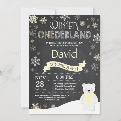 Winter Onederland 1st Birthday Invitation