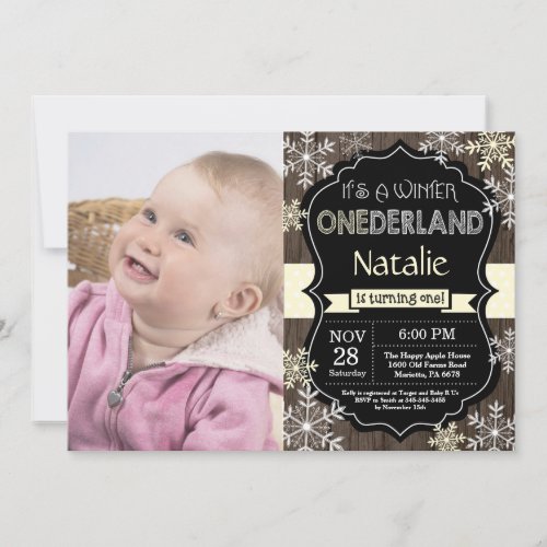 Winter Onederland 1st Birthday Invitation