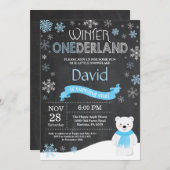 Winter Onederland 1st Birthday Invitation (Front/Back)