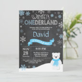 Winter Onederland 1st Birthday Invitation (Standing Front)