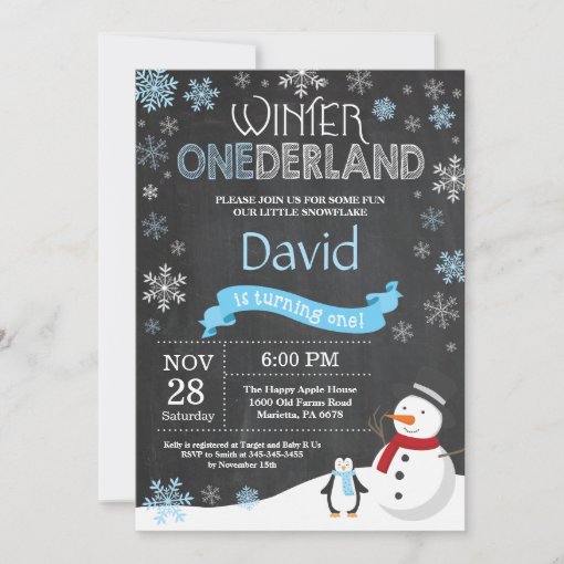 Winter Onederland 1st Birthday Invitation | Zazzle