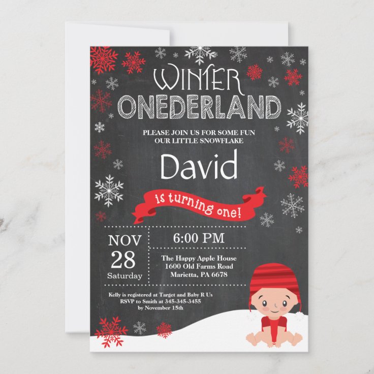 Winter Onederland 1st Birthday Invitation | Zazzle