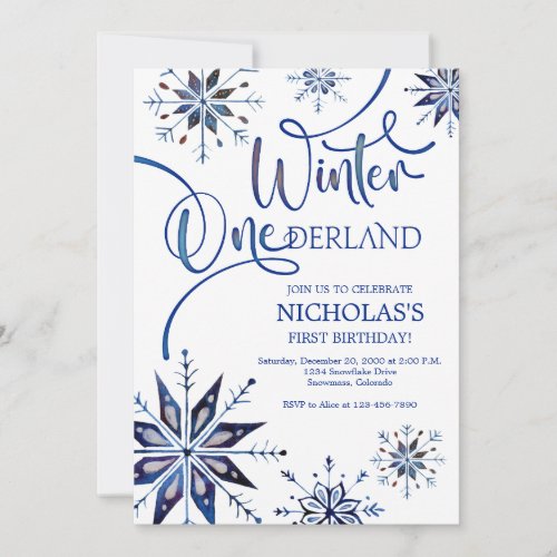 Winter Onederland 1st Birthday Invitation