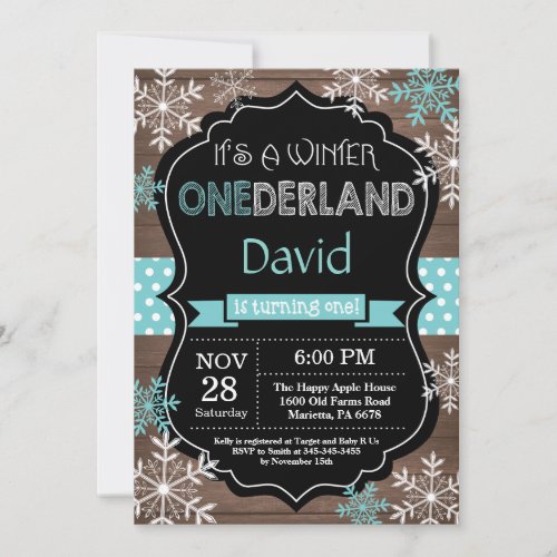 Winter Onederland 1st Birthday Invitation