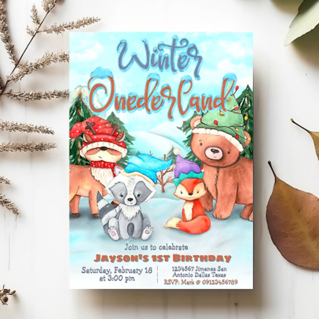 Winter Onederland - 1st Birthday Invitation (Creator Uploaded)