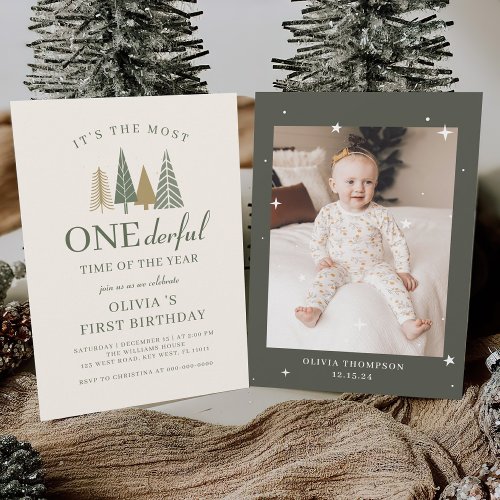 Winter Onederland 1st Birthday Invitation