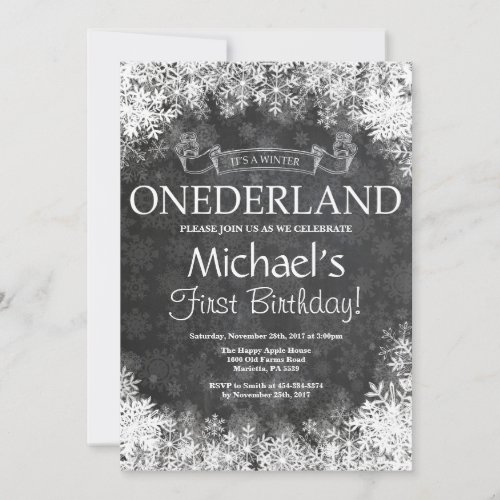 Winter Onederland 1st Birthday Invitation