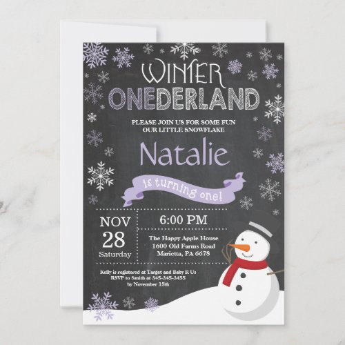 Winter Onederland 1st Birthday Invitation