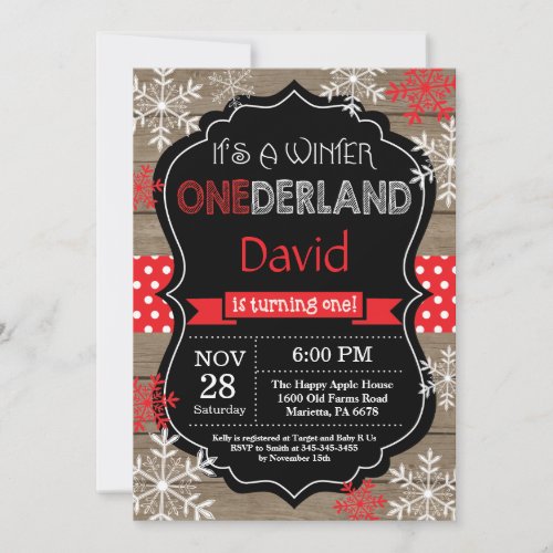 Winter Onederland 1st Birthday Invitation