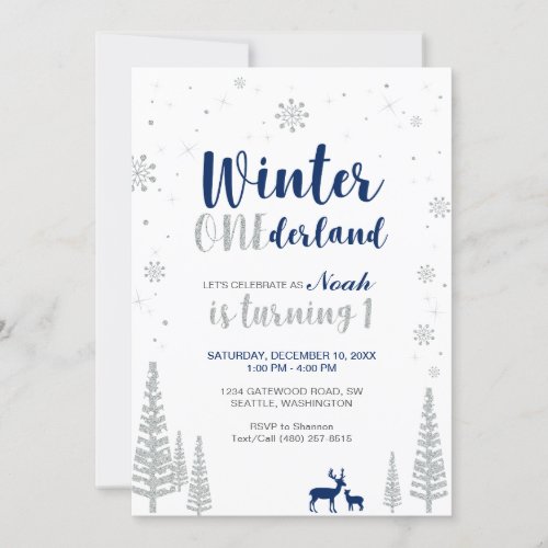 Winter Onederland 1st Birthday Invitation _ Boy