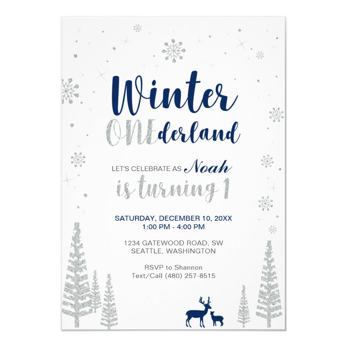 Winter Onederland 1st Birthday Invitation Boy Zazzle Winter Onederland 1st Birthday