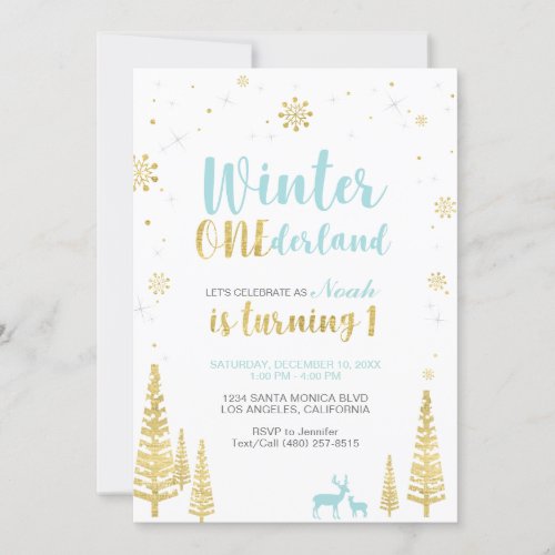 Winter Onederland 1st Birthday Invitation _ Boy