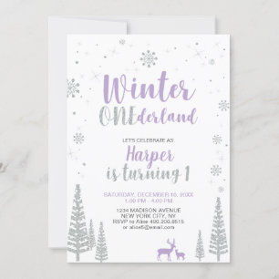 Winter Onederland 1st Birthday Invitation - Girl