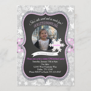 Winter ONEderland 1st Birthday Invitation Girl