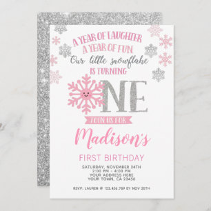 Winter Onederland 1st Birthday Invitation Photo