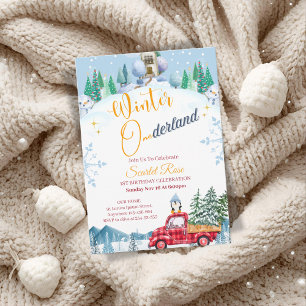 winter onederland 1st birthday invitations