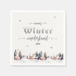 Winter onederland 1st birthday napkins