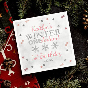 Winter ONEderland 1st Birthday Napkins