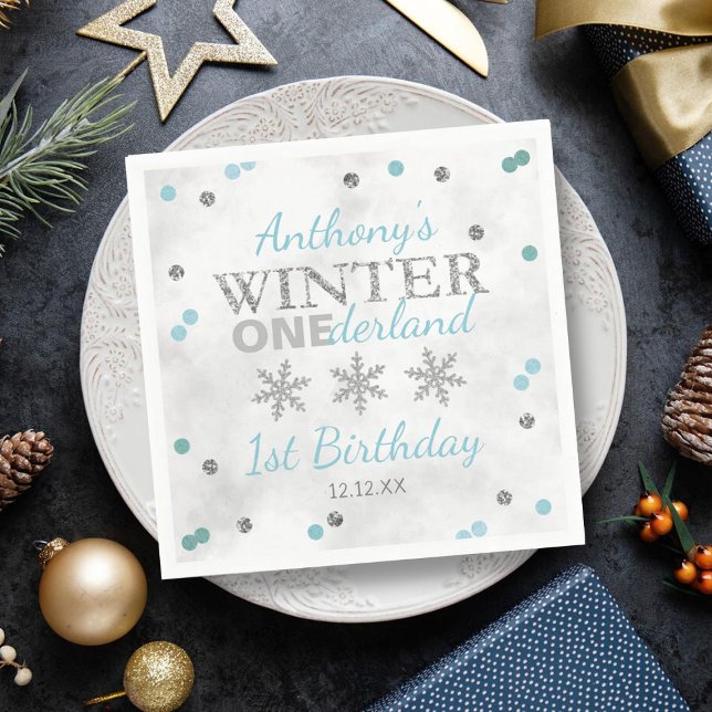 Winter ONEderland 1st Birthday Napkins (Creator Uploaded)