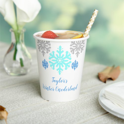 Winter Onederland 1st Birthday Paper Cups