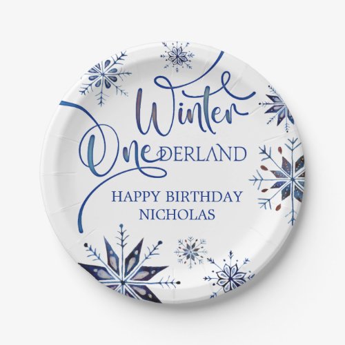 Winter Onederland 1st Birthday Paper Plates