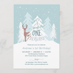 Winter Onederland 1st Birthday Party Invitation