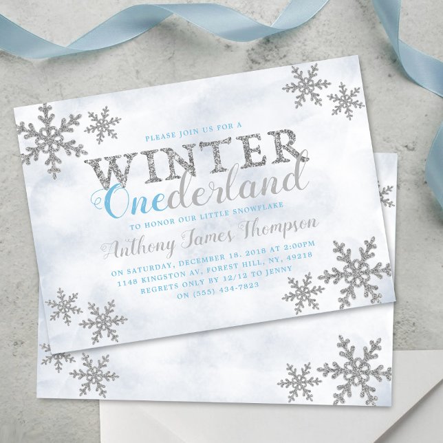 Winter ONEderland 1st Birthday Party Invitation (Creator Uploaded)