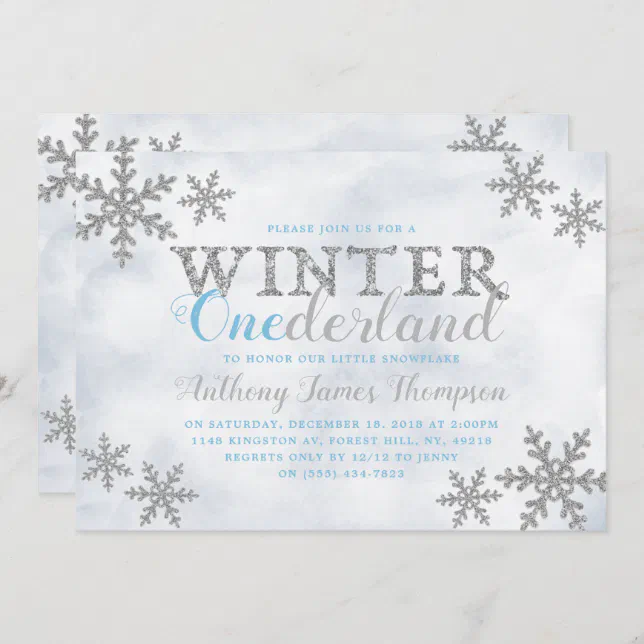 Winter ONEderland 1st Birthday Party Invitation | Zazzle