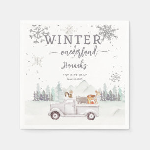 Winter Onederland 1st Birthday Party Napkins