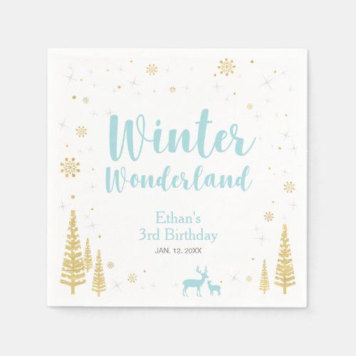 Winter Onederland 1st Birthday Party Paper Napkin