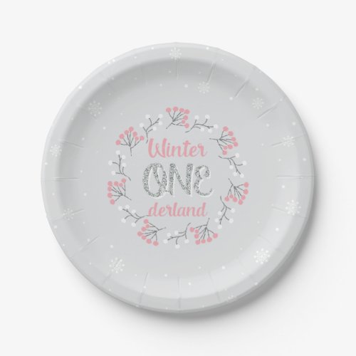 Winter Onederland 1st Birthday Party Paper Plates