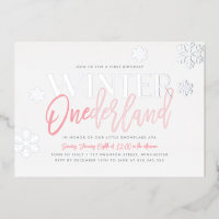 Winter ONEderland 1st Birthday Pink Silver