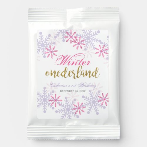 Winter Onederland 1st Birthday Purple Pink Snow  Hot Chocolate Drink Mix