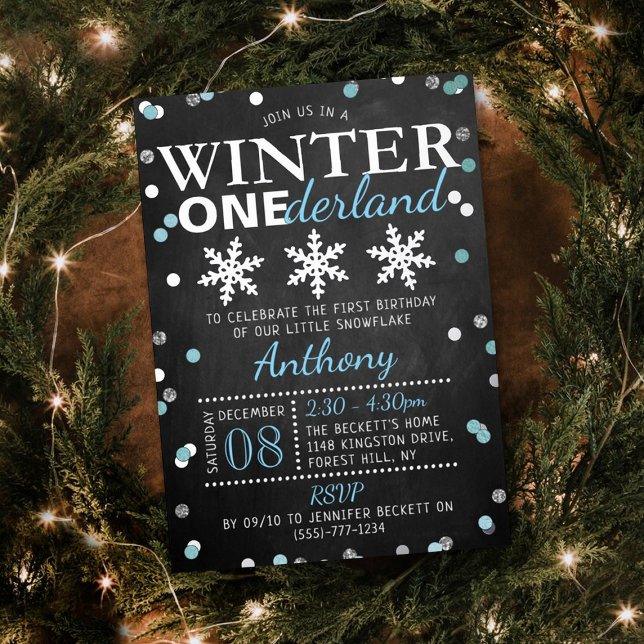 Winter ONEderland 1st Birthday Real Foil Invitation (Creator Uploaded)