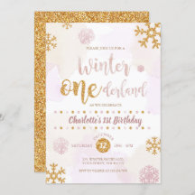 Winter Onederland 1st Birthday Rose Gold and Gold