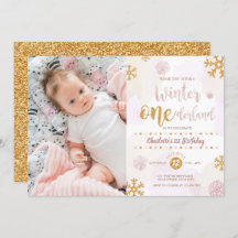 Winter Onederland 1st Birthday Rose Gold and Gold