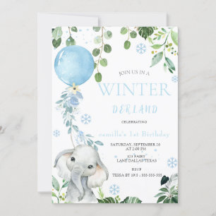 Winter Onederland 1st Birthday shower Invitation