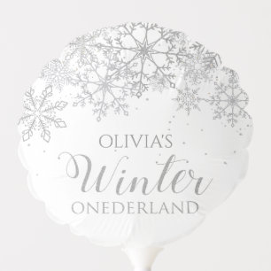 Winter ONEderland 1st Birthday Silver Snowflake Balloon