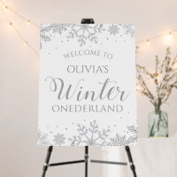 Winter ONEderland 1st birthday silver snowflake